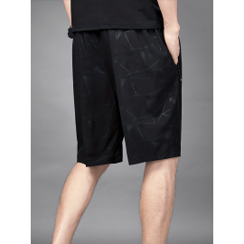 Men's Breathable Shorts With Pockets, Summer Rapid Dry Drawstring Sports Shorts For Running, Fitness, Training