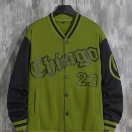 Spring And Autumn Street Men's Fashion Trend Loose Casual Baseball Uniform Jacket, Suitable For Outdoor And Dating